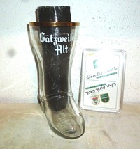 Gatzweiler Gatz Dusseldorf Altbier white-label German Beer Glass Boot &amp; ... - $24.95