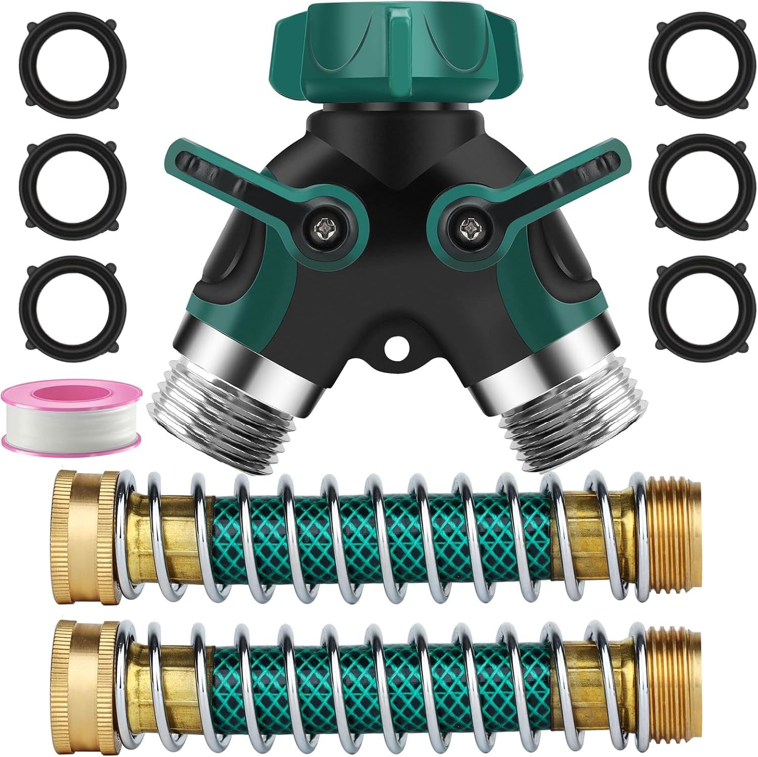Garden Hose Splitter 2 Way, 3/4&quot; Y Water Hose Splitter With Comfort Rubb... - $39.94