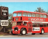 Knights Inn Double Decker Bus Advertising UNP Unused Chrome Postcard P4 - $2.92