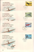 Jersey First Day Covers 50th Anniversary Royal Air Forces 1975 Set of 4 - £3.04 GBP