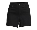 Time and Tru Women&#39;s Denim Shorts with Cuffed Hem, Black Size XL(16-18) - $20.78