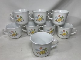 8 Corelle Corning Ware Spring Meadow Cups Coffee Mug Mugs - $19.80