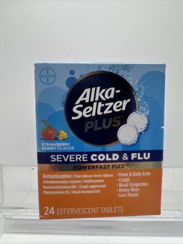 Alka-seltzer Plus PowerFast Fizz Severe Cold &amp; Flu  Strawberry 24 Efferv... - $10.99