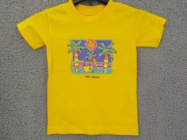 YOUTH YELLOW T-SHIRT SZ XS (2-4) BRIGHT SUN PALM TREES SAILBOATS WIS DEL... - £7.91 GBP