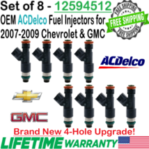 NEW OEM x8 ACDelco 4-Hole Upgrade Fuel Injectors For 07-09 Chevy Silvera... - £264.70 GBP
