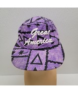 Vintage Great America Geometric Purple Black Snapback Hat Cap Made In USA - $29.60