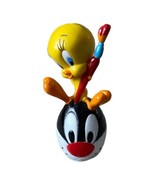 Vintage 2000 Sylvester &amp; Tweety Bird Easter Egg Painting PVC Figure Cake... - £3.78 GBP