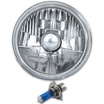 5-3/4 Motorcycle Halogen Headlight Headlamp Diamond Crystal Clear H4 Bulb 60/55W - £19.87 GBP