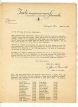 Towle Manufacturing Silversmiths Letterhead Newburyport MA 1938 - $13.86