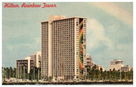 Hilton Hawaiian Village Hotel Rainbow Tower Waikiki Hawaii Postcard - £7.19 GBP