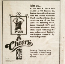 1989 Bull &amp; Finch Pub Cheers Restaurant Advertisement Boston TV Vintage ... - $24.99
