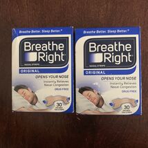 Breathe Right Original S/M Sizes 2 Boxes (60 Strips) Exp 2026 A4 - $18.27