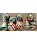 Vintage Glass christmas Ornaments Shiny Brite USA Bells, Reflector, Stencil - £57.88 GBP