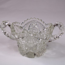 Vintage Handblown Imperial Glass Uncut Hobstar Button Crystal Sugar Dish... - $4.07 CAD
