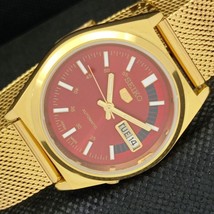 Vintage Refurbished Seiko 5 Auto 6309A Japan Mens DAY/DATE Red Watch a309501-15 - £34.37 GBP