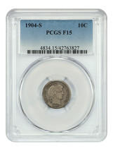 1904-S 10C PCGS F15 - £183.62 GBP