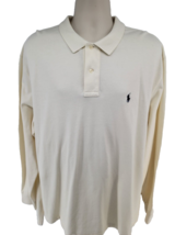 NEW Polo Ralph Lauren Long Sleeve Polo Rugby Shirt Men&#39;s XXL Cream Pony ... - $69.25