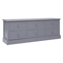 TV Cabinet Dark Grey 108x30x40 cm Solid Wood Paulownia - £61.92 GBP