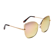 DIFF Lonna Gold Cherry Red Mirror Sunglasses - £52.42 GBP