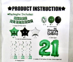 Happy 21st Birthday Decorations Party Supplies Banner Balloons (3 Sets included) - £23.53 GBP