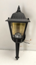 13.5 in. Outdoor Sconce Lantern with Clear Glass-Black 1-Light 100W Wall... - $21.46