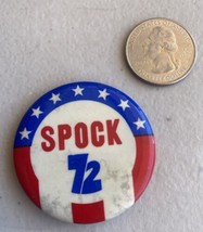 Vintage Spock 72 Pinback Button Pin Benjamin Star Trek? Campaign Metal - $24.74