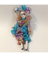 Mardi Gras Doll Court Jester Clown Porcelain Head Painted Face Bisque Vi... - £35.97 GBP