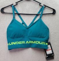 Under armour Sports Bra Womens Size XS Green Seamless Low Impact Longline V Neck - £14.69 GBP