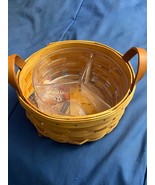 Longaberger Authentic Basket 3.5&quot; Tall &amp; 6 3/4&quot; Long 2 Handle Circular N... - €11,19 EUR
