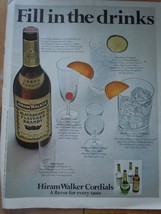 Hiram Walker Cordials Fill In The Drinks Print Magazine Advertisement 1968 - £3.11 GBP