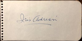 IRIS ADRIAN AUTOGRAPHED Hand SIGNED 1950s Vintage ALBUM PAGE Lady of Bur... - $19.99