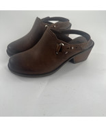 Teva Mule Clog Shoes Foxy Brown Sling Back Leather Ankle Strap Block Hee... - $31.79