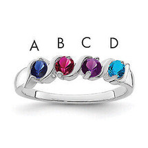 Silver  Synthetic 4 Stone Mother's Ring XMR11/4SS - $79.89 Silver  Synthetic 4 Stone Mother's Ring XMR11/4SS - $79.89