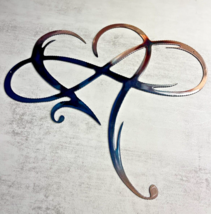 Infinity Heart - Metal Wall Art - Copper 24&quot; x 32&quot; Blue Tinged - $102.58