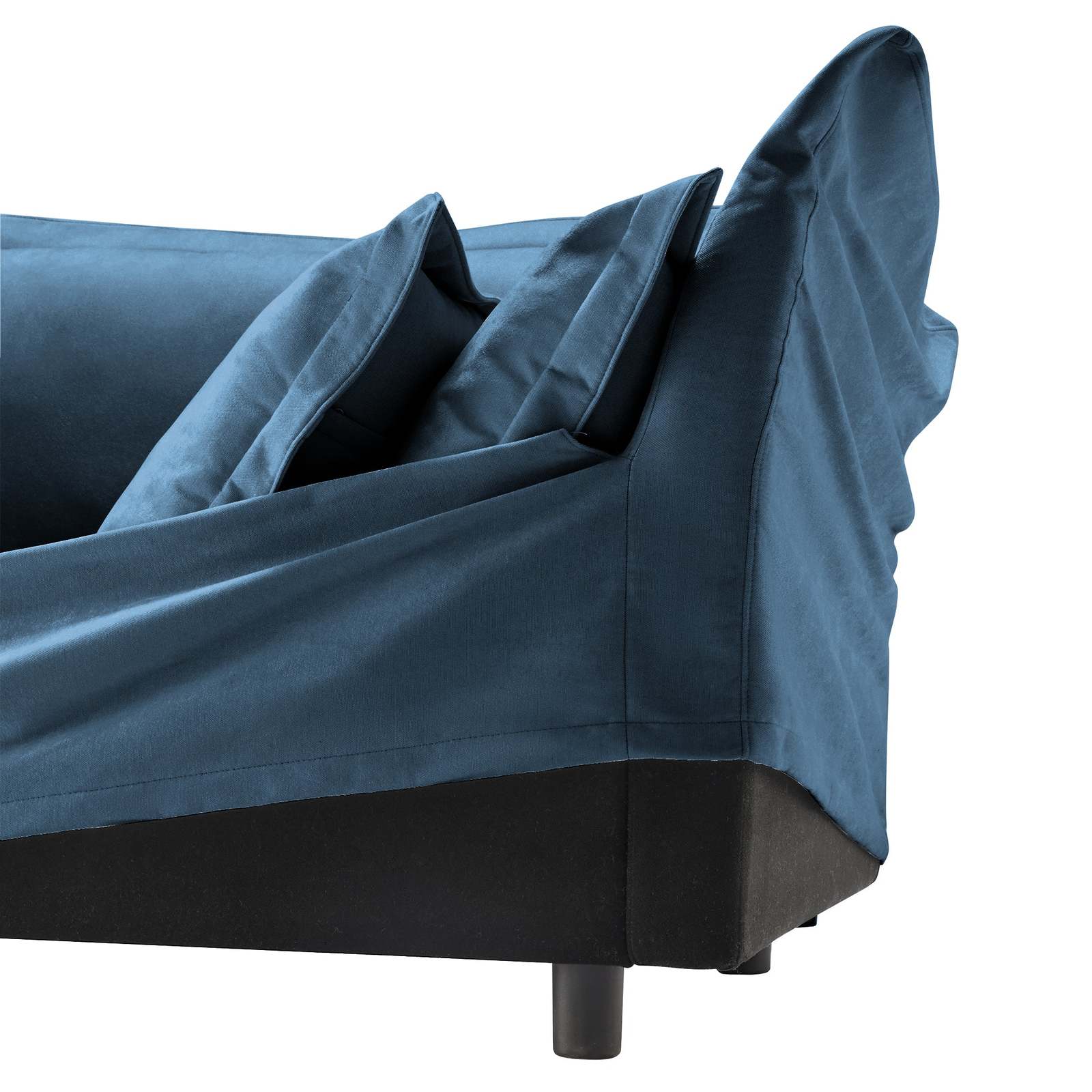 Set of 2 Blue Chenille Slipcovered Deep Seat Armchairs Living Room Item image 14