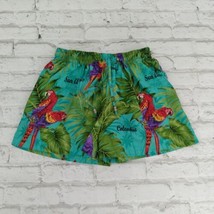 YMLA Shorts Womens Medium Blue Floral Resortwear Beach Caribbean Island ... - $24.99