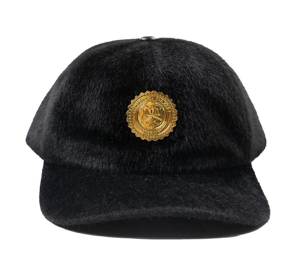 Capital Gains Streetwear Black Pony Fur Flat Bill Strap Back Adjustable Hat