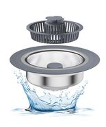 3-in-1 Stainless Steel Kitchen Sink Strainer Stopper Pop Up 3-1/2 Inch D... - $71.21 MXN