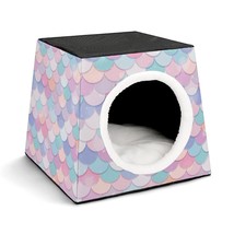 Mondxflaur Rainbow Scale Cat Beds for Indoor Cats Cave Bed 3 in 1 Pet House - £26.37 GBP
