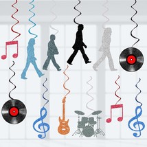 Rock And Roll Party Decorations 60S Retro Rock Music Party Streamers Hanging Swi - £23.97 GBP
