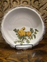 VTG Enesco Japan Serving Dish With Scalloped Silver Gilded Edge &amp; Yellow Flower - $14.95