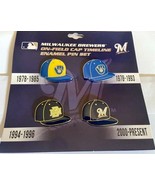 Milwaukee Brewers MLB Cooperstown Vintage logo Hat Cap Timeline Pin Set New - $31.96 CAD