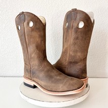 NEW Lane Capitan Mens Cowboy Boots 9D Brown Leather Square Toe Western F... - $183.15