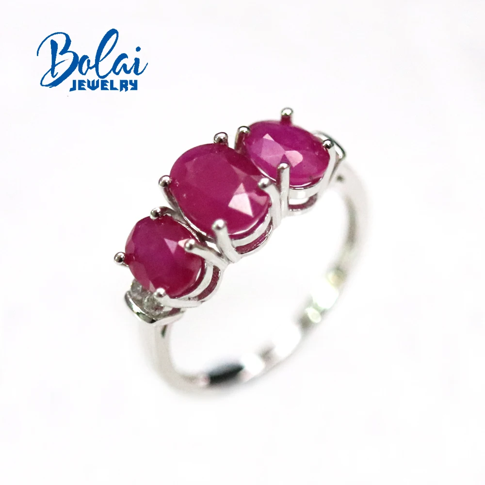 Bolai ,New natural 3.6ct Ruby  ring real africa  gemstone luxury 925 sterling si - £217.10 GBP