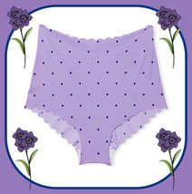 M Purple Navy Dot Scallop NOSHOW Seamless Victorias Secret HighWaist Brief Panty - £10.38 GBP
