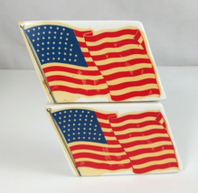 Vintage 1960s Parkcraft Patriotic American Flags Salt &amp; Pepper Shakers - $235.98 MXN