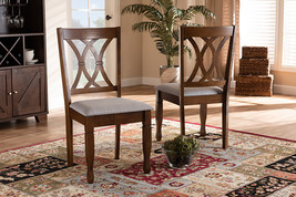 Liza Gray Fabric Upholstered and Walnut Brown 2Pc Dining Chair Set - $3,166.19 MXN