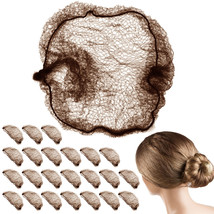 24 Invisible Hair Nets Brown Brunette Elastic Edge Mesh Net Stretch Hairnet Wig - £31.35 GBP