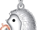 Mothers Day Gift for Mom Wife, 925 Sterling Silver Hedgehog Heart Pendan... - $48.47