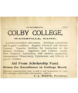 1906 Colby College C.L. White President Advertisement Waterville Maine E17E - $28.01 CAD